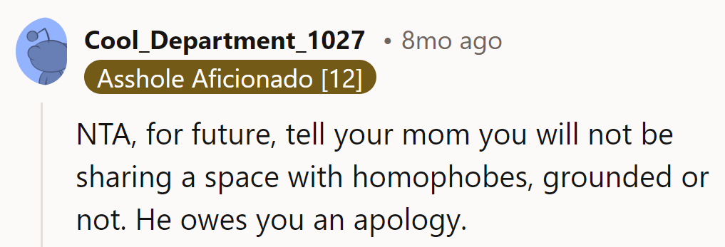 She'll take apologies over punishments any day—homophobes need not apply.