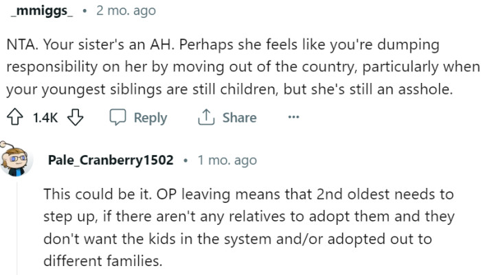 The sister is to blame