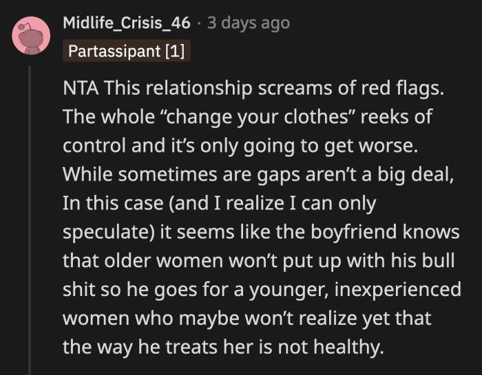 There's a reason why women his age won't touch him with a ten-foot pole