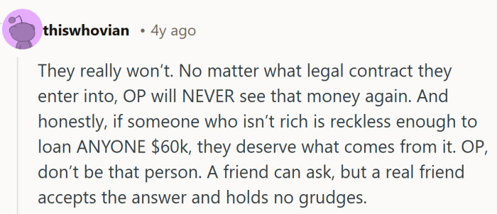 A tough love take that reads like someone finally saying the quiet part out loud about high risk generosity.
