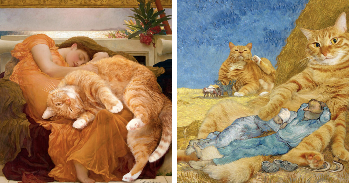 42 Famous Paintings Get an Unexpected Orange Cat Makeover