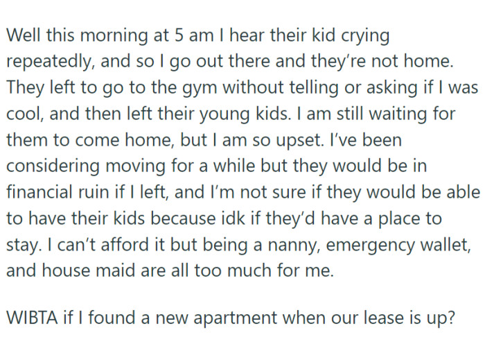 They understand that it would put a huge financial burden on their sibling's back