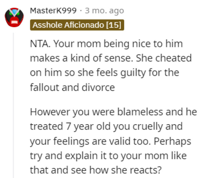 That might make more sense for the mom