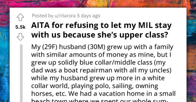 Woman Rejects MIL's Request To Stay Shortly At Her Home Due To The Upper-Class Nature Of Her Husband's Family