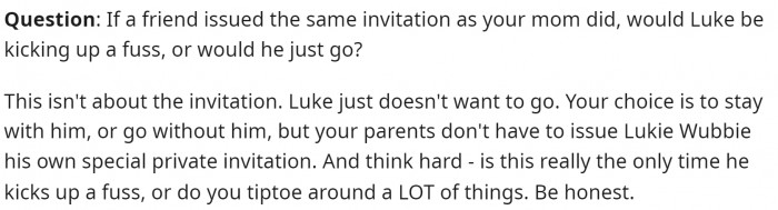 This commenter really had a lot to say and ask OP. They took some jabs at what's really going on here.