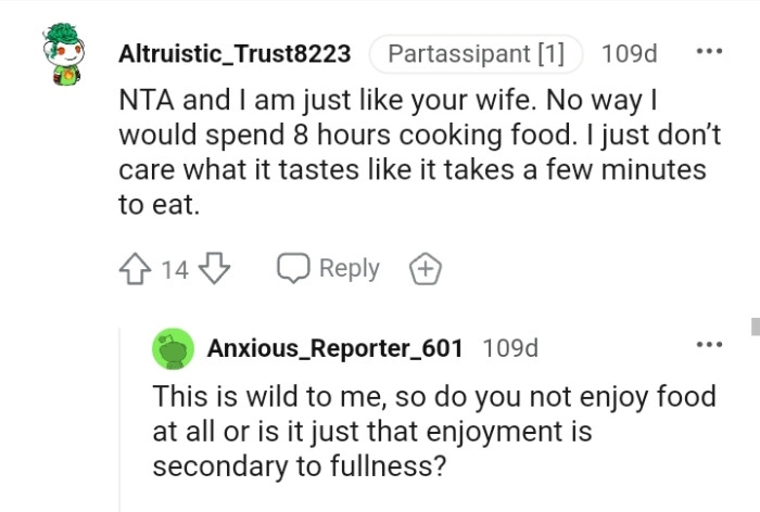 This Redditor is just like the OP's wife