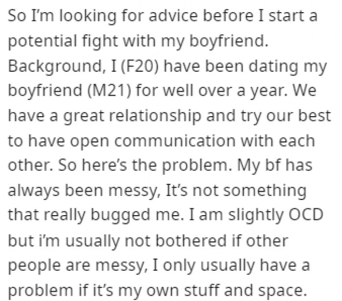 OP came to Reddit to look for advice on how she should handle the delicate situation regarding her boyfriend's apartment