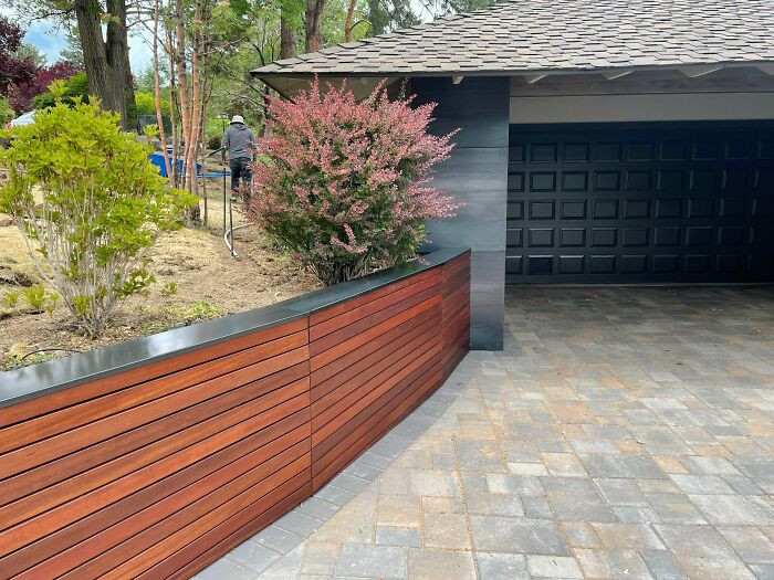 "I Made This Wooden Wall And Wrapped These Columns With Steel! What Do You Think?!"