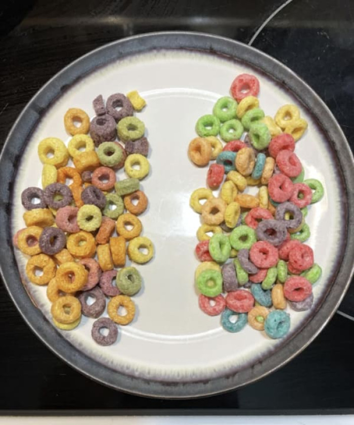 American Froot Loops and Canadian Froot Loops are totally different colors