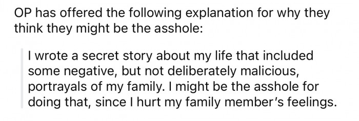 OP thinks she might potentially be the a-hole for the following reason.