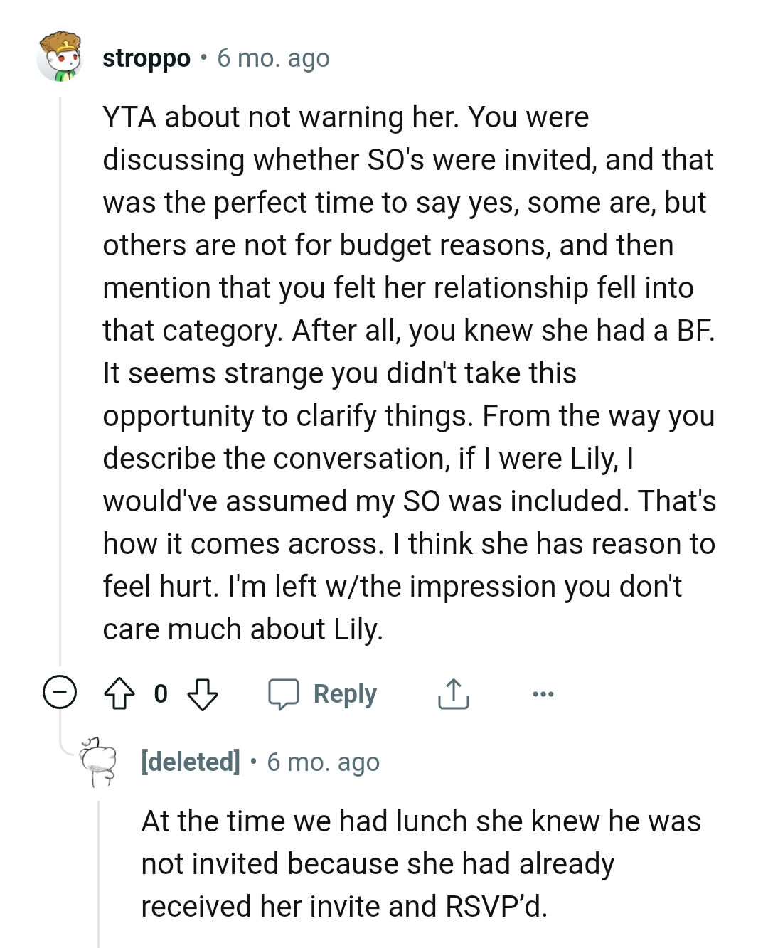 Let's head into the comments and find out what other Redditors have to say regarding the story