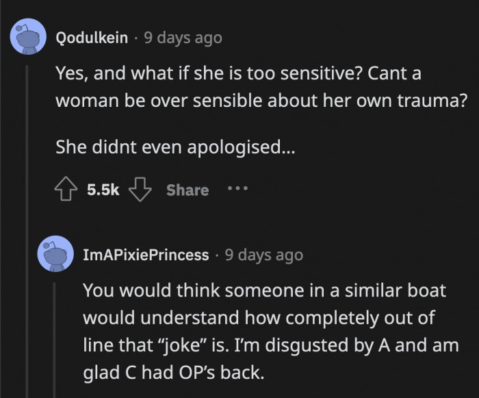 There was no empathy or remorse, but they still had the gall to keep asking OP for money
