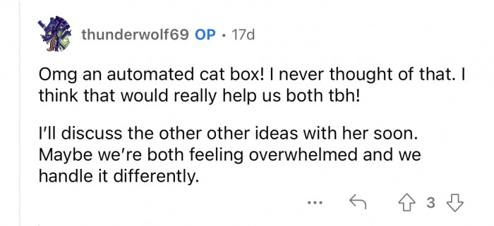 OP is going to attempt to approach things differently.