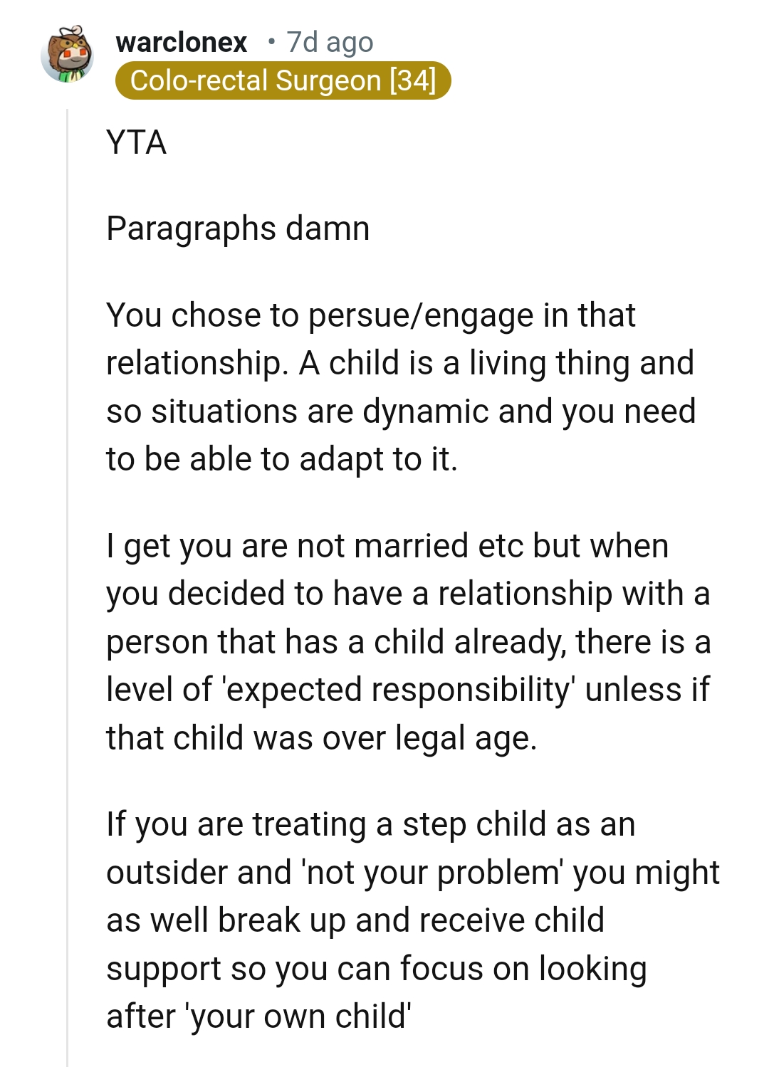 The OP's not married