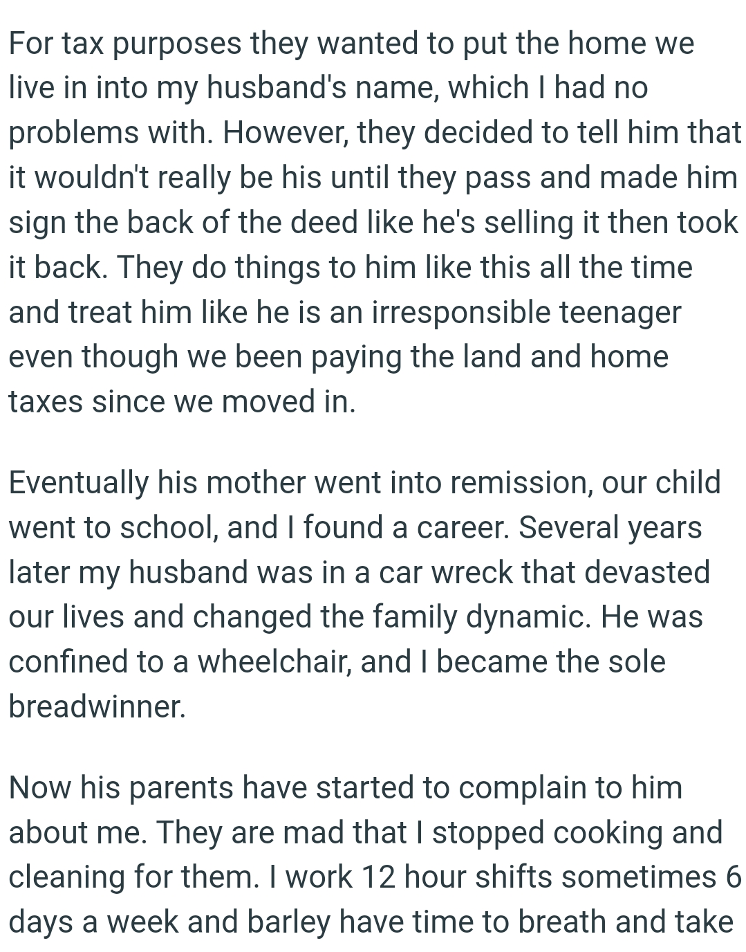 They Made OP's Husband Sign the Back of the Deed as If He's Selling It