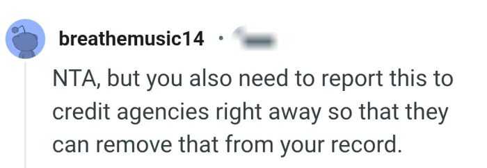 Reporting it to credit agencies