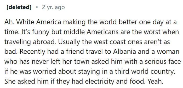 This is how this kind of people imagines other countries: