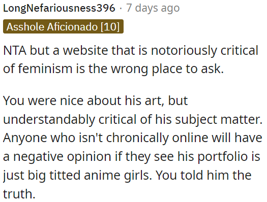 She rightly questioned the focus on hyper-sexualized anime characters, which might not appeal to everyone.