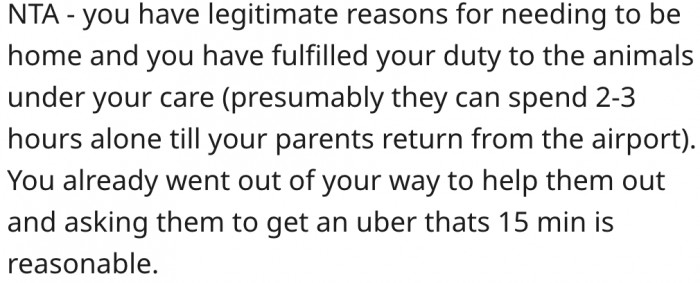 6. She has legitimate reasons for wanting some time for herself.