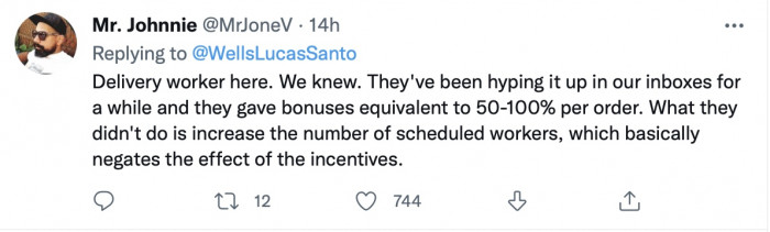 A delivery person added: