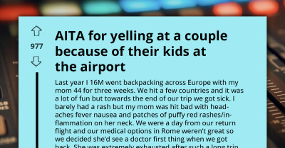 Redditors Come For A Worried Teen Who Yelled At A Couple Because Of Their Kids At The Airport