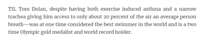 17. A swimming champion with bad lungs