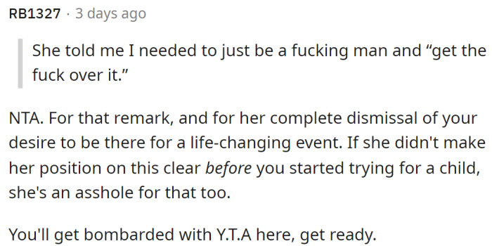 But it's a life-changing event...