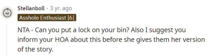 Adding a lock to the bin would be a smart move.