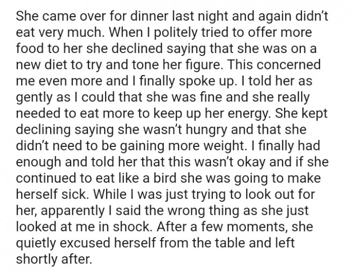 I finally had enough and told her that this wasn’t okay