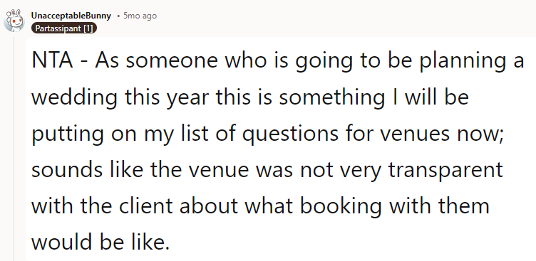 NTA - As someone who is going to be planning a wedding this year, this is something