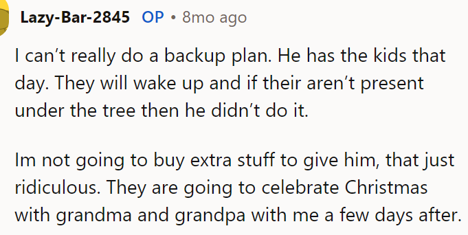 But the OP Explained That Not Everything Is in Her Power