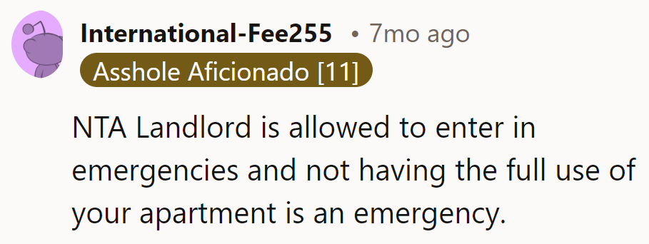 NTA. If losing apartment functionality isn't an emergency, what is? Let the landlord in!