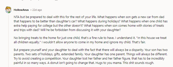 Well said. This is what I was struggling to say - she’s NTA here, but this is definitely a bigger issue.