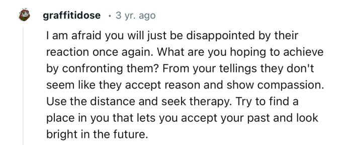 “I am afraid you will just be disappointed by their reaction once again.”