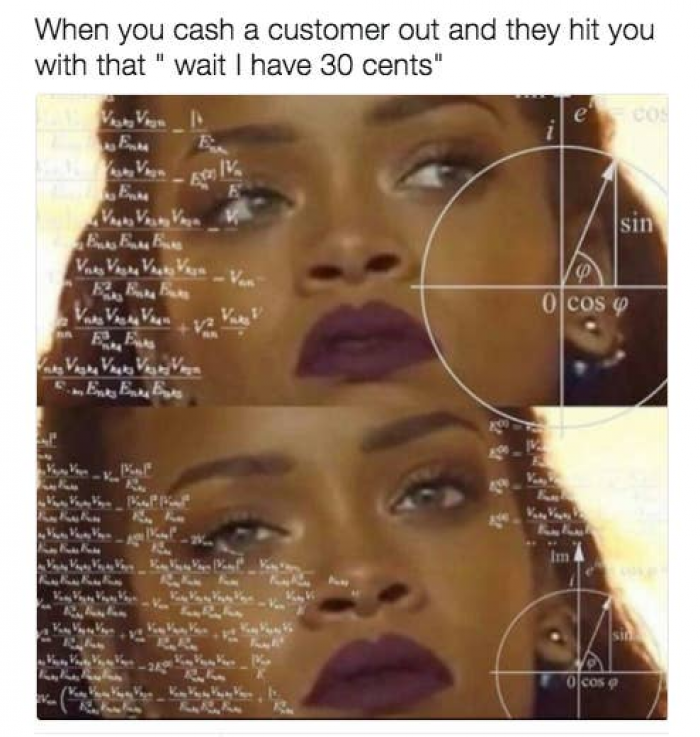 64. When the customer provides exact change after you enter the cash payment