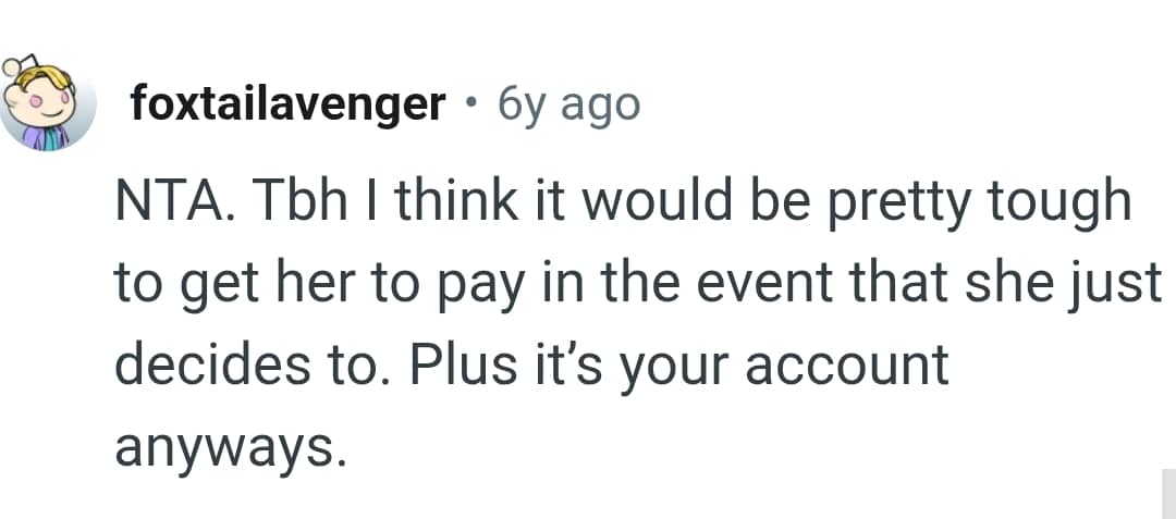 It's the OP's account anyways