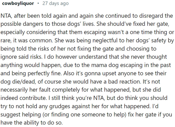 After being told again and again, she continued to disregard the possible dangers.
