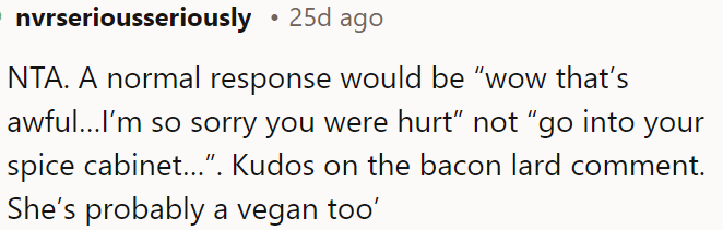 A typical response would be expressing sympathy, not suggesting a remedy.