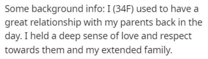 OP used to have a great relationship with her parents, but it all changed overnight