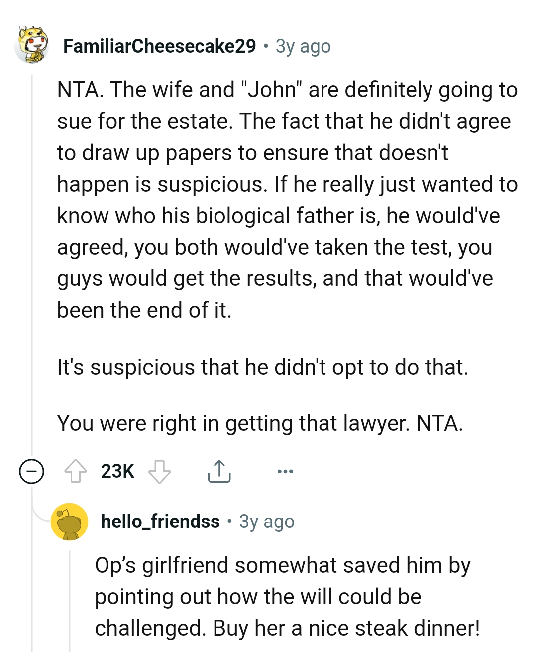 He didn't agree to draw up papers
