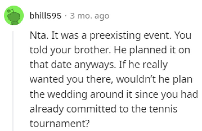 The brother knew about it beforehand