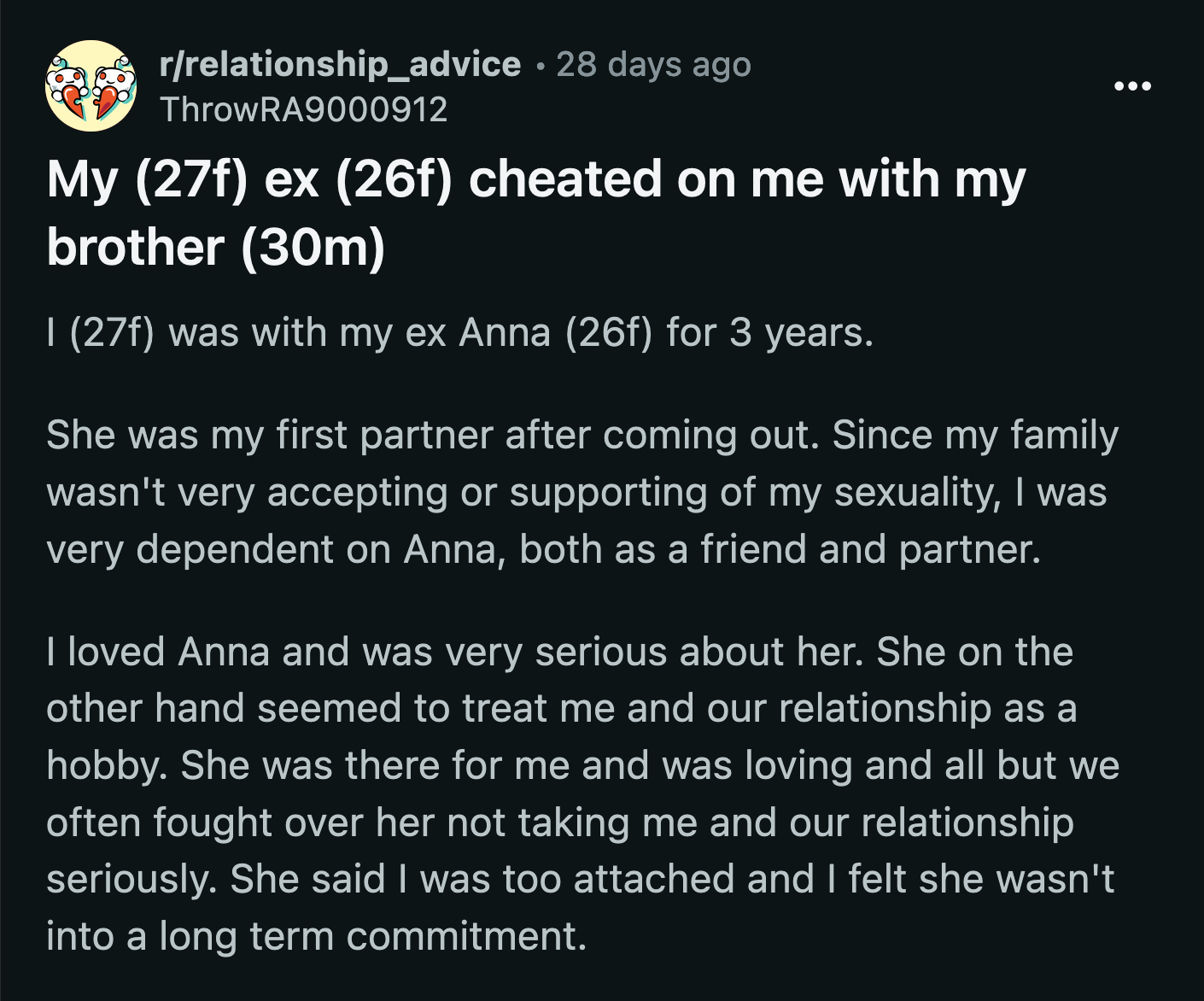 OP has kept her family at arm's length since. Two years later, Anna and James are still together. OP got the latest news about them through a phone call from her mom.