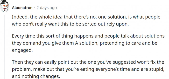 The system needs to be changed