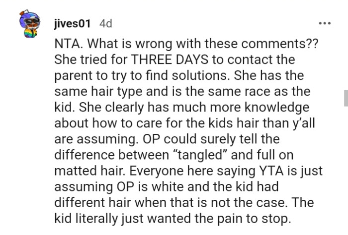 The kid just wanted the pain to stop