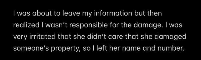 OP ended up leaving the coworker's details on the damaged car.