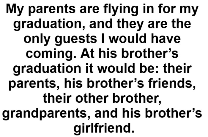 Her side looks quiet; his brother’s side looks packed.