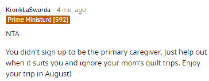 Very simply put, but basically what we are all thinking, because honestly, it's clear that she's not in the wrong here.