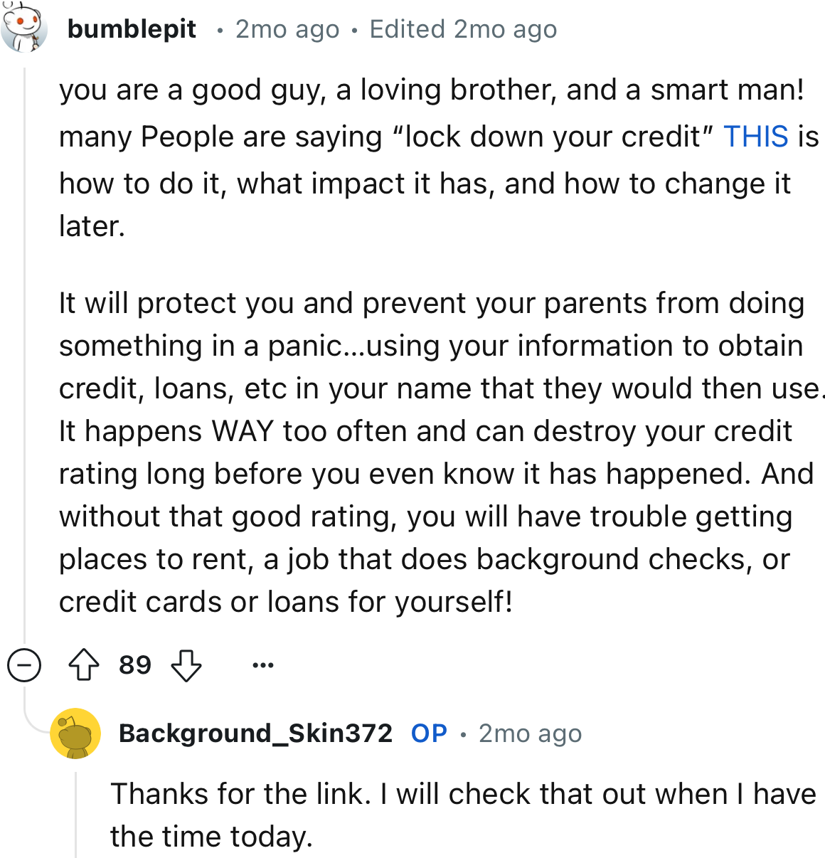 OP Really Appreciated This Advice