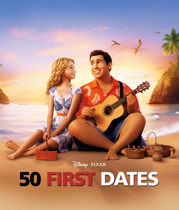 8. Adam Sandler and Drew Barrymore's Heartwarming Tale, Reimagined in Pixar Style