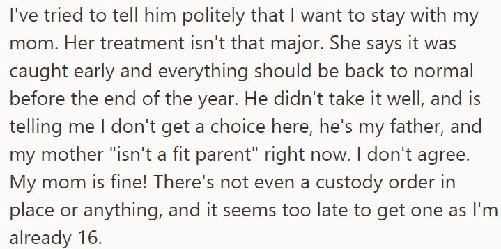 She tried to talk with her dad, but it was in vain